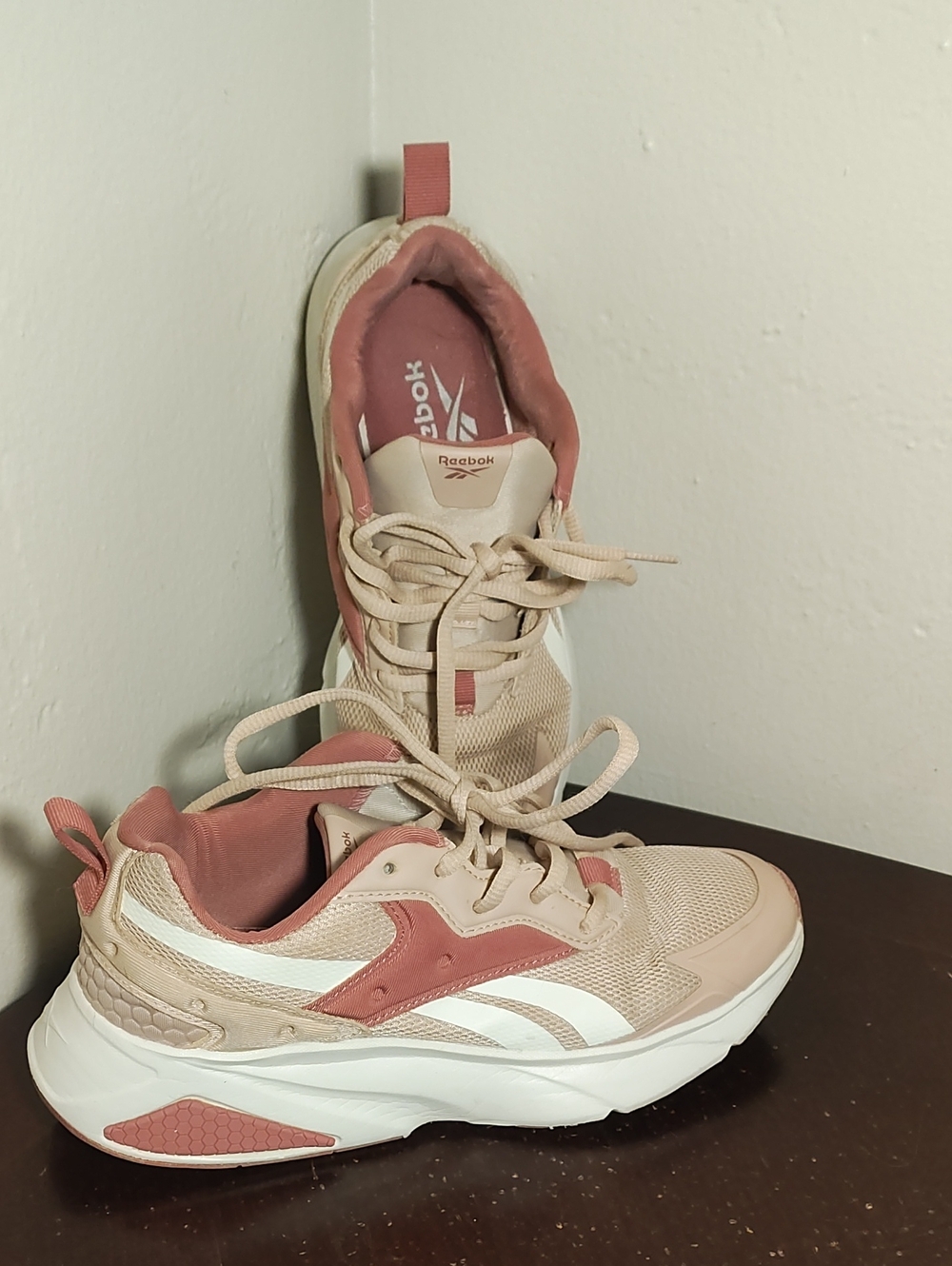 Reebok Women's Blush Pink and Cream Athletic Sneakers